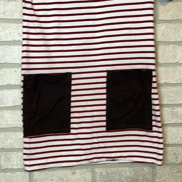 DV Dolce Vita striped shirt mini dress with suede pocket size M - Picture 3 of 8